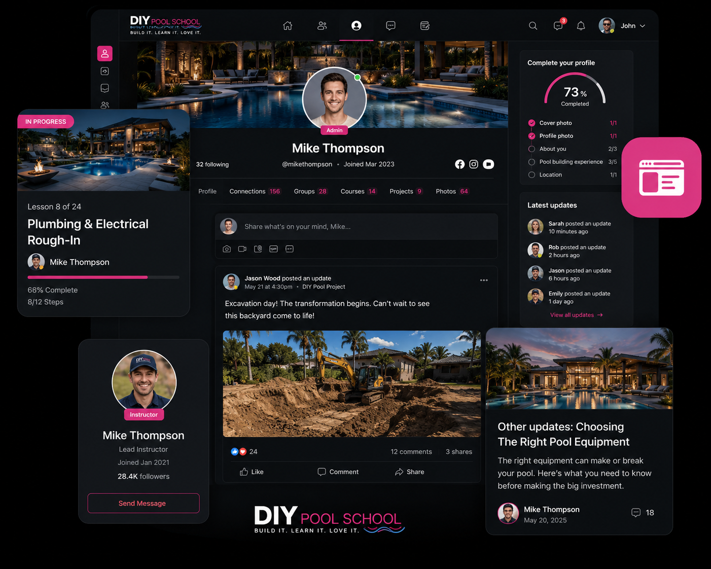 Dedicated Design Partner — member profile dashboard
